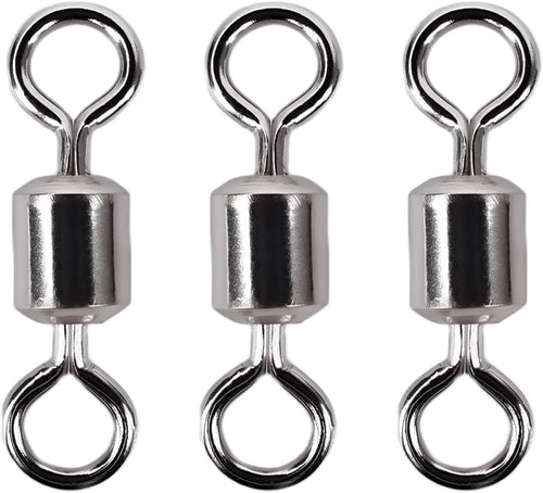 Ball Bearing Fishing Swivels Corrosion Resistant Barrel Swivel Tackle Swivel Gear for Freshwater and Saltwater Silver 100Pcs FS/ZH-01(10#)