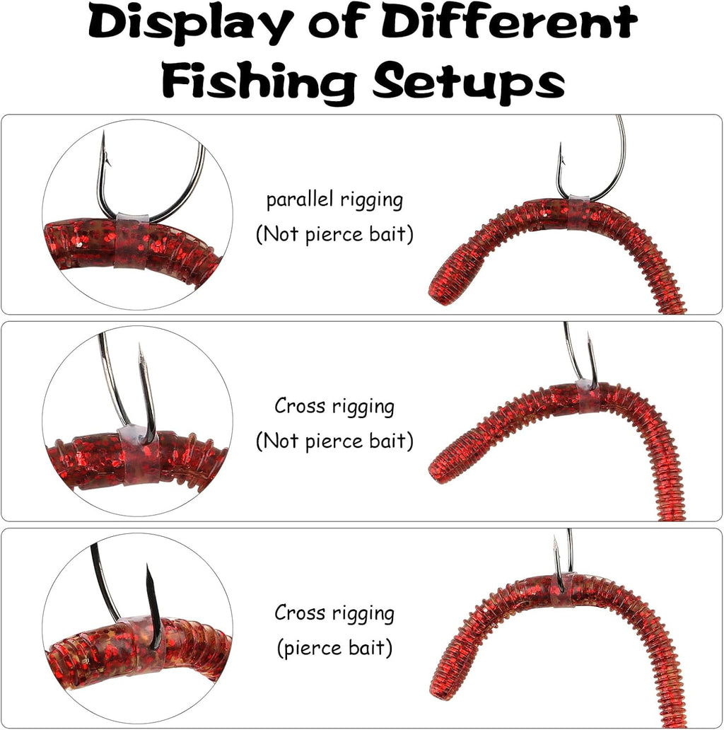 Wacky Worm O-Rings with Tool - Heavy Duty Silicone Bait Saver Kit for Senko Worms, Prevents Bass from Tearing Soft Plastics, Fits 3-6" Stick Baits for Wacky & Neko Rig (151Pc or 181Pc Options)