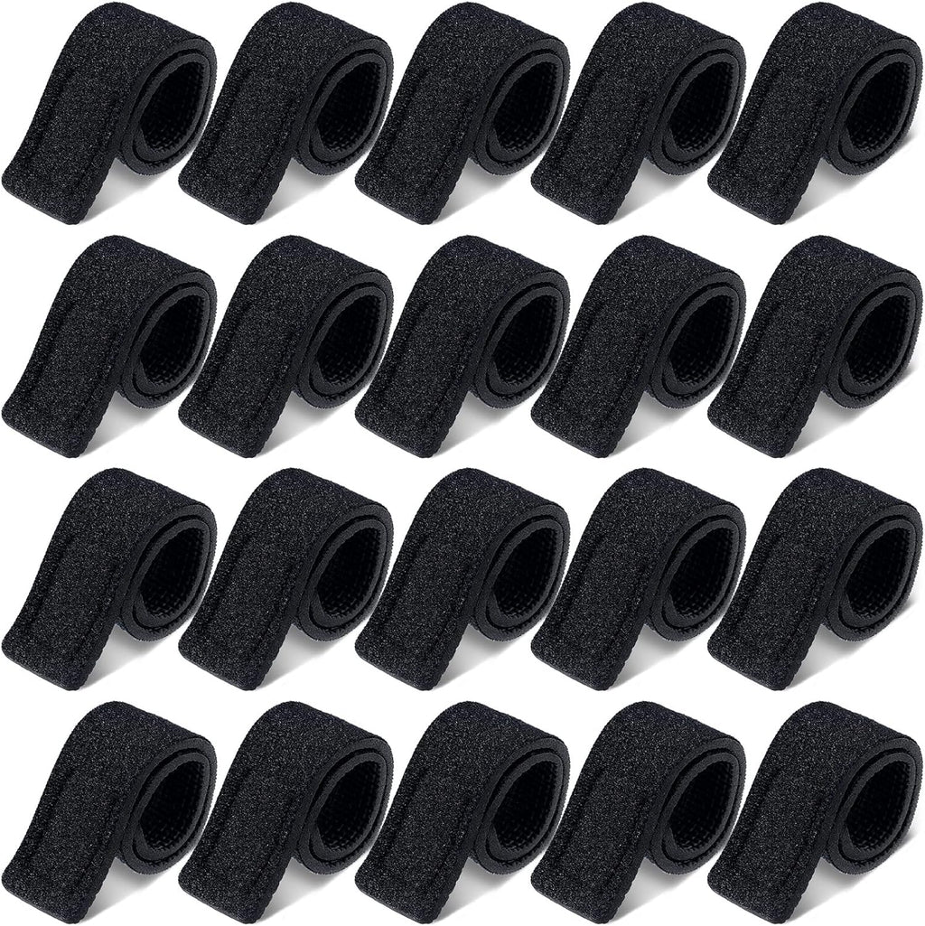 Fishing Rod Ties Fishing Rod Wrap Strap Fishing Pole Belt Stretchy Rod Holder Elastic Fishing Tackle Ties Casting Rod Strap (Black Color, 20 Pcs)