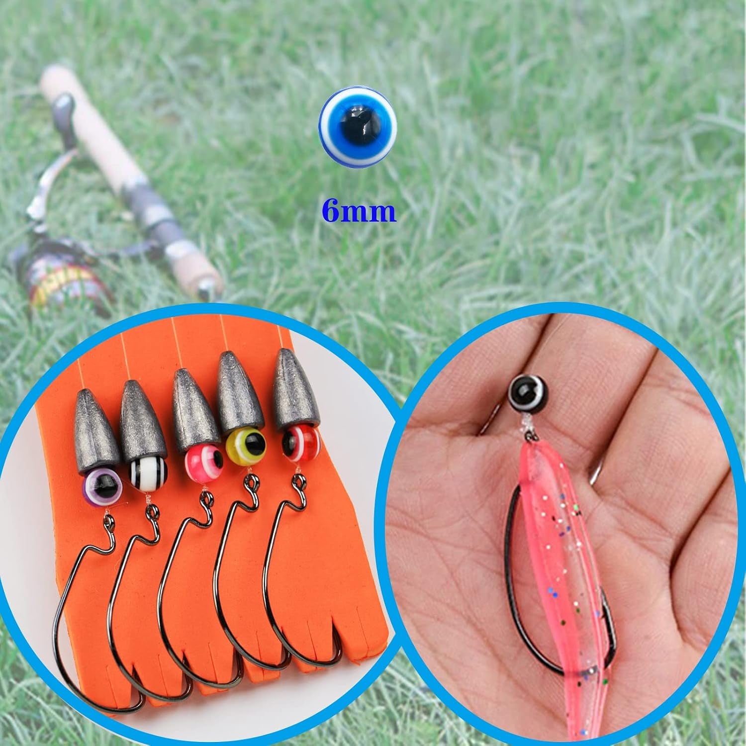 200/400Pcs Multicolor Fishing Beads Assortment Kit 5Mm 6Mm 8Mm Fishing Rigs Beads Mixed Color round Plastic Fishing Line Beads Baits
