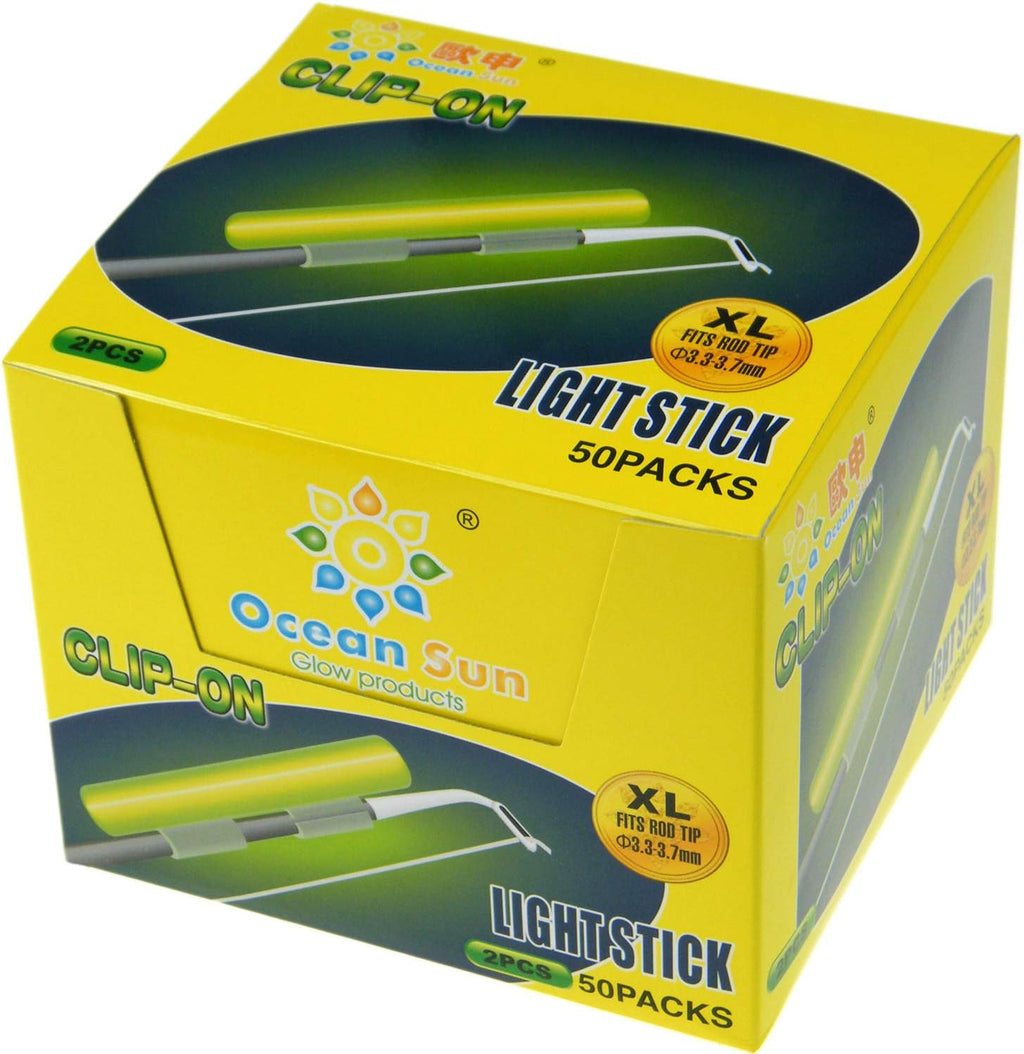 Fishing Glow Sticks Rod Tip Glow Sticks Fishing Rod Floats Glow Stick Fishing Rod Night Fishing Light Fishing Green Fluorescent Light 100Pcs(50Bags) #M #L #XL