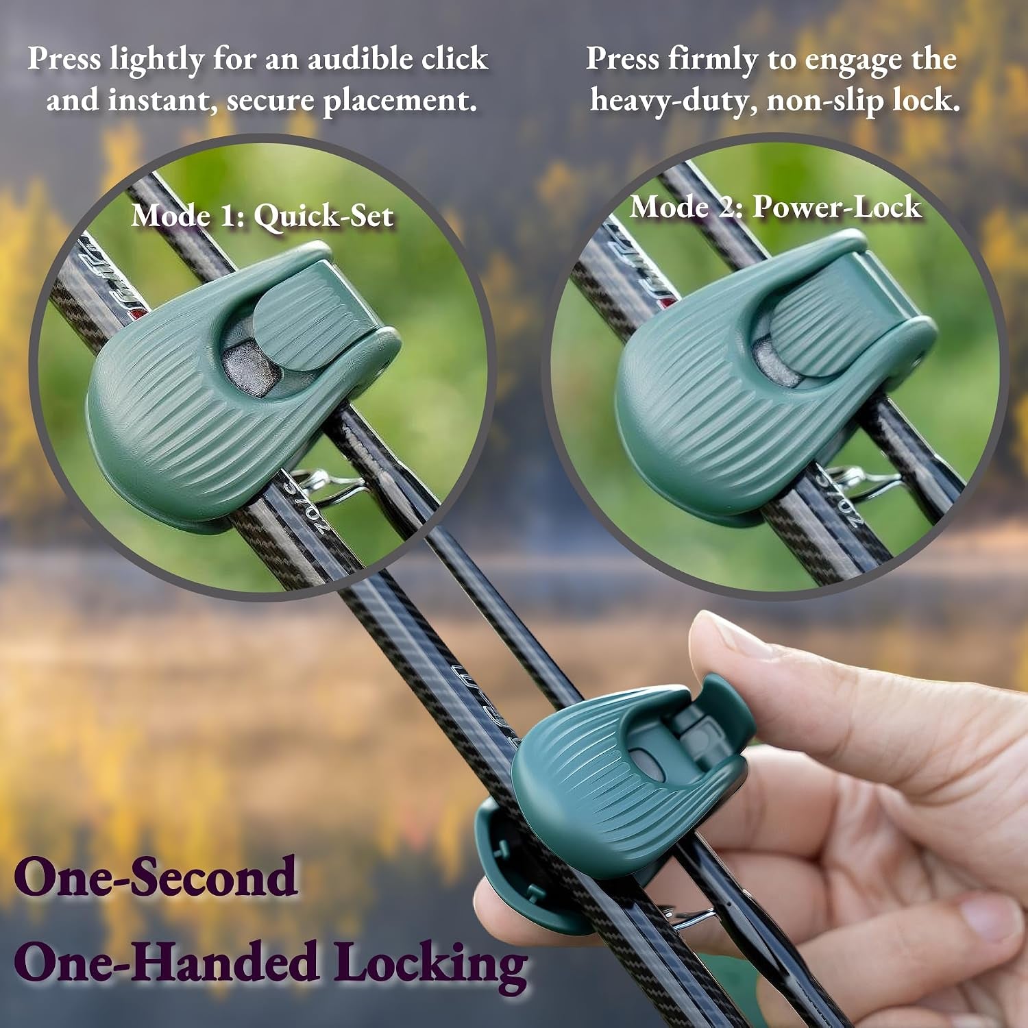 Fishing Rods Belt Rod Straps, Fishing Rod Clip Fit for Casting Rods, Spinning Rods Bass Rod and Fly Rods (4 Color, 4 Pcs) (GREEN)