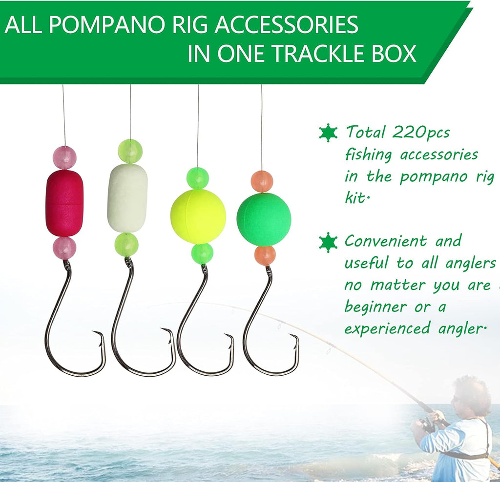 220/104/80/60/54/52/42Pcs Pompano Rig Floats for Surf Fishing Foam Bobbers for Fishing Fly Fishing Bobbers Floats Bright Color Kit/Round/Cylindrical/Heart/Bullet/Pill/Spin Shape