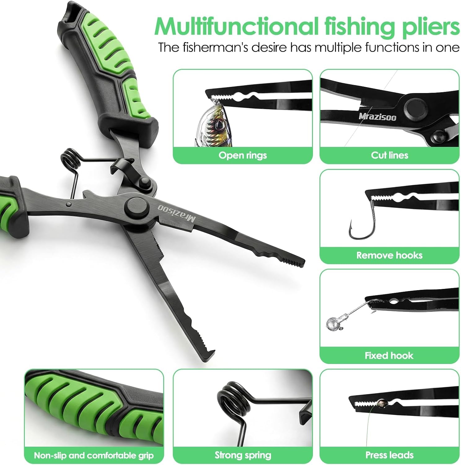 Fishing Tools Kit-Stainless Steel Fishing Pliers, Fish Lip Gripper, Multi-Functional Jaw Anti-Corrosion, Fishmen Must Have Fishing Gear