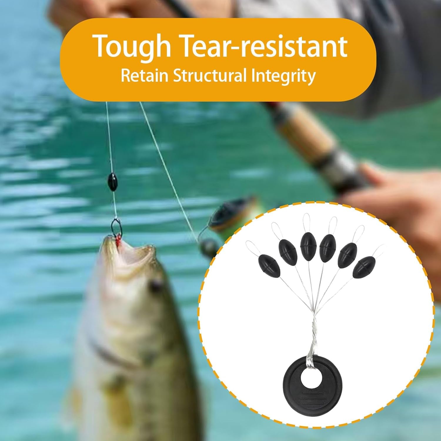 900PCS 6 in 1 Rubber Bobber Stops for Fishing Line Tough Tear-Resistant Bobber Stopper Tight Slip-Proof Stops L M and S Size Universal Tackle for Freshwater Saltwater Anglers Float Stop Kit (Black)