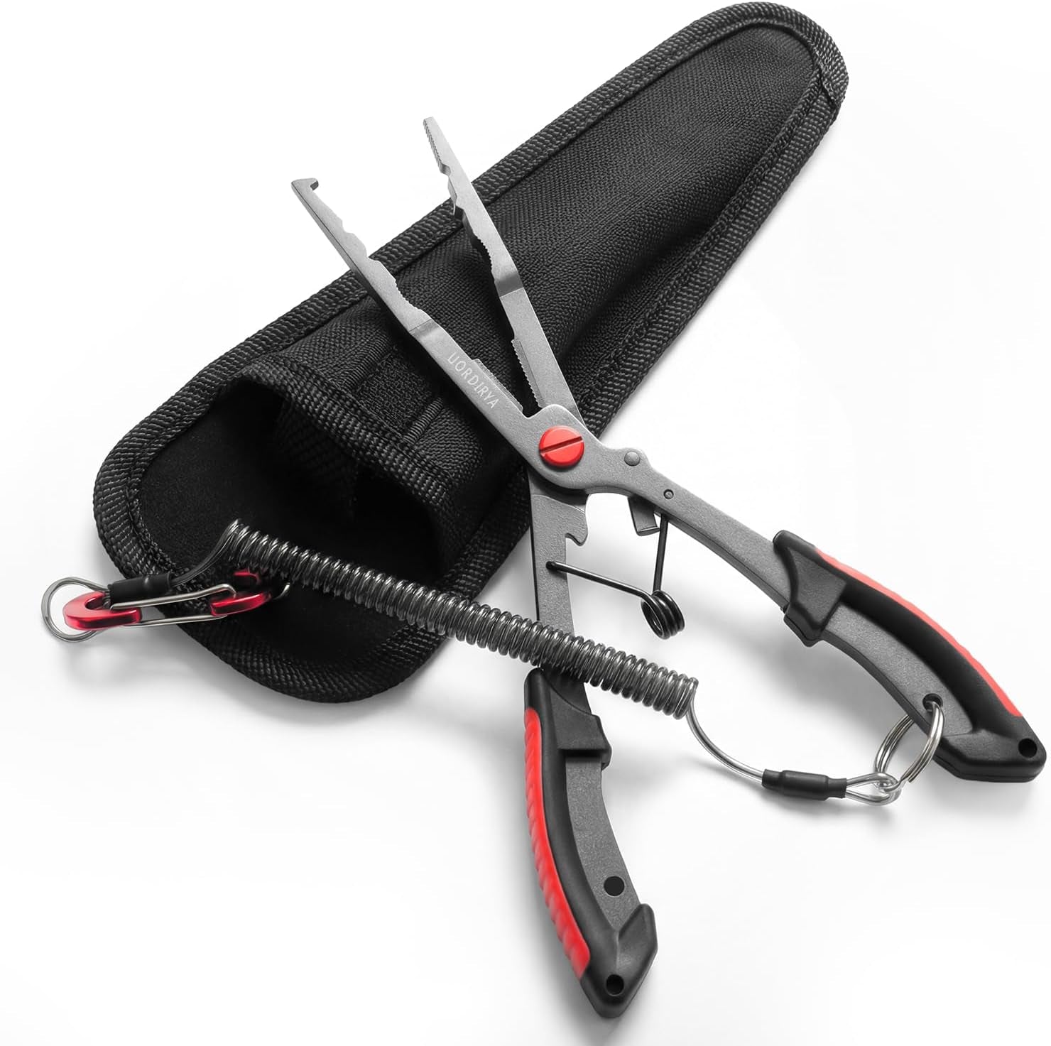 Fishing Pliers 8.4” Long Nose Multi-Function Fishing Tool – Stainless Steel Hook Remover, Line Cutter & Split Ring Opener with Safety Lanyard for Freshwater & Saltwater Fishing