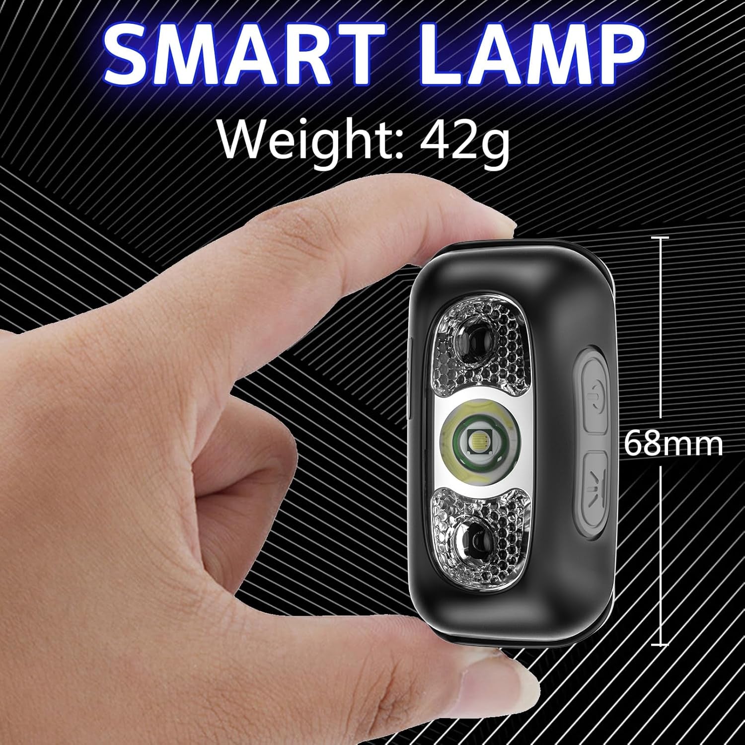 Headlamp, USB-C Rechargeable,90-Degree Adjustable,Flashlight with Motion Sensor,Waterproof Lightweight 42G,Bright Headlamps for Running,Camping,Running (Small)