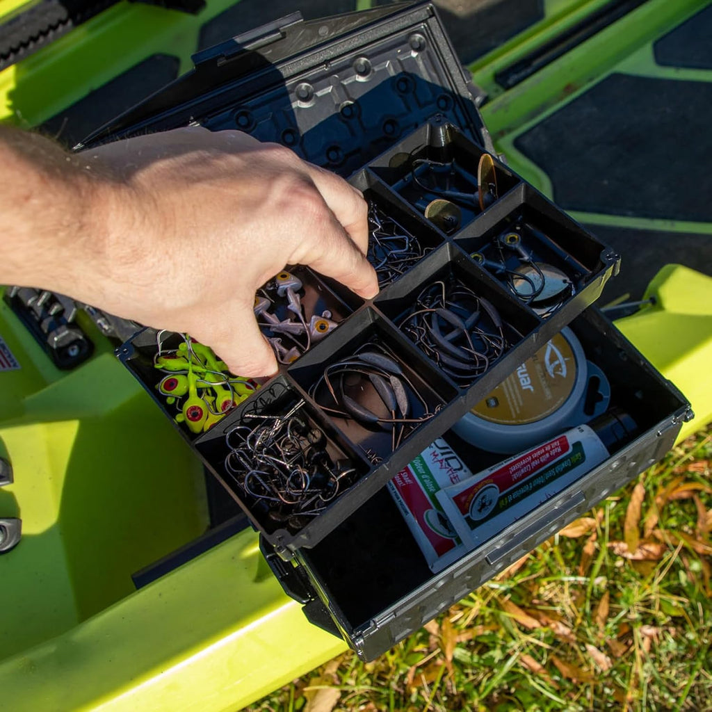 Tracpak Tray – 4X2 Half-Depth Insert | 8-Compartment Storage Trays for Tracpak Box | 2 Pack with Stacking Tabs | Kayak Tackle & Tool Organizer | Made in USA