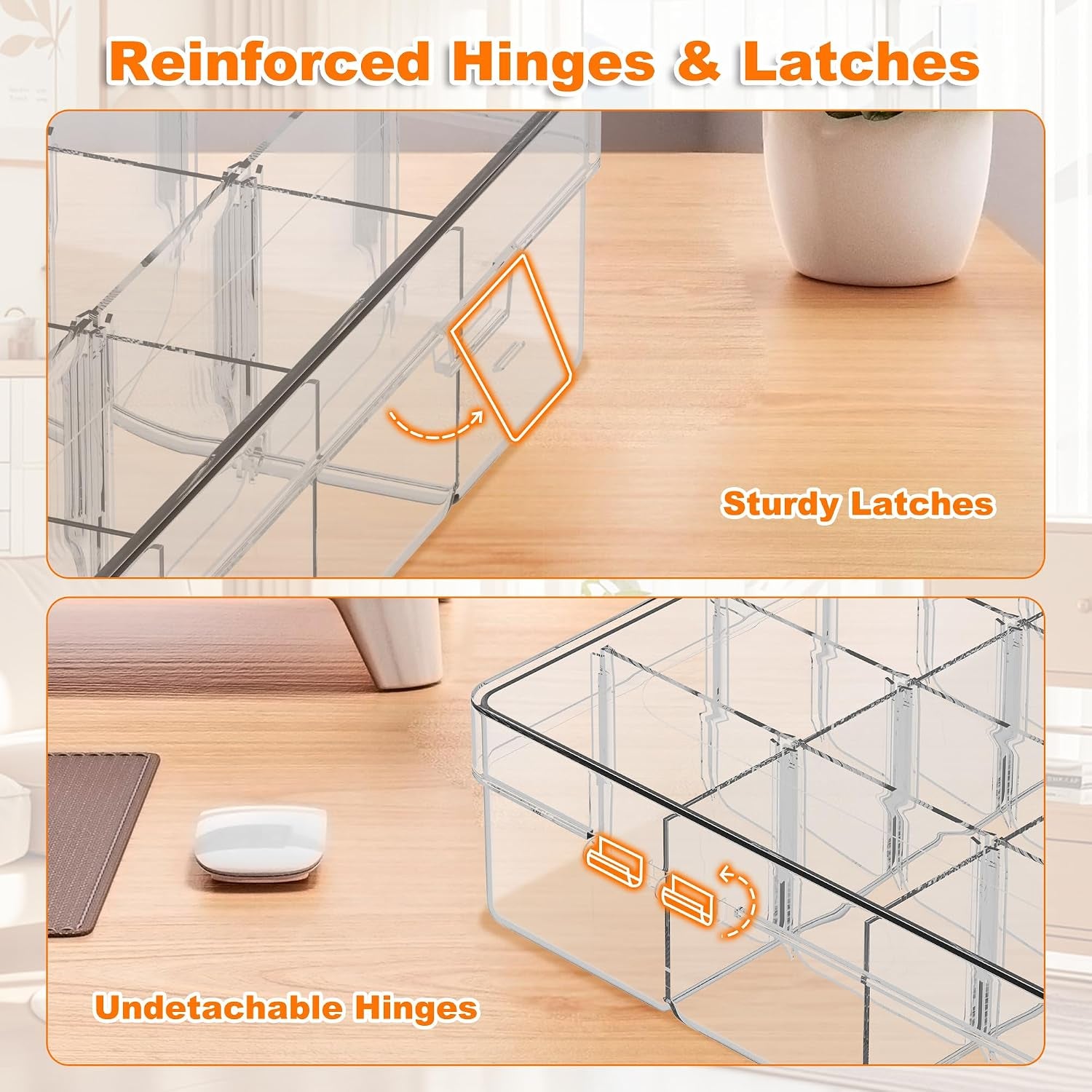 2 Pack 36 Grids Plastic Organizer Box with Dividers, 10.9 X 6.9 X 1.8 in | Large Storage Capacity, Adjustable, Sturdy Plastic, Versatile, for Bead Craft Jewelry Fishing Tackles Storage