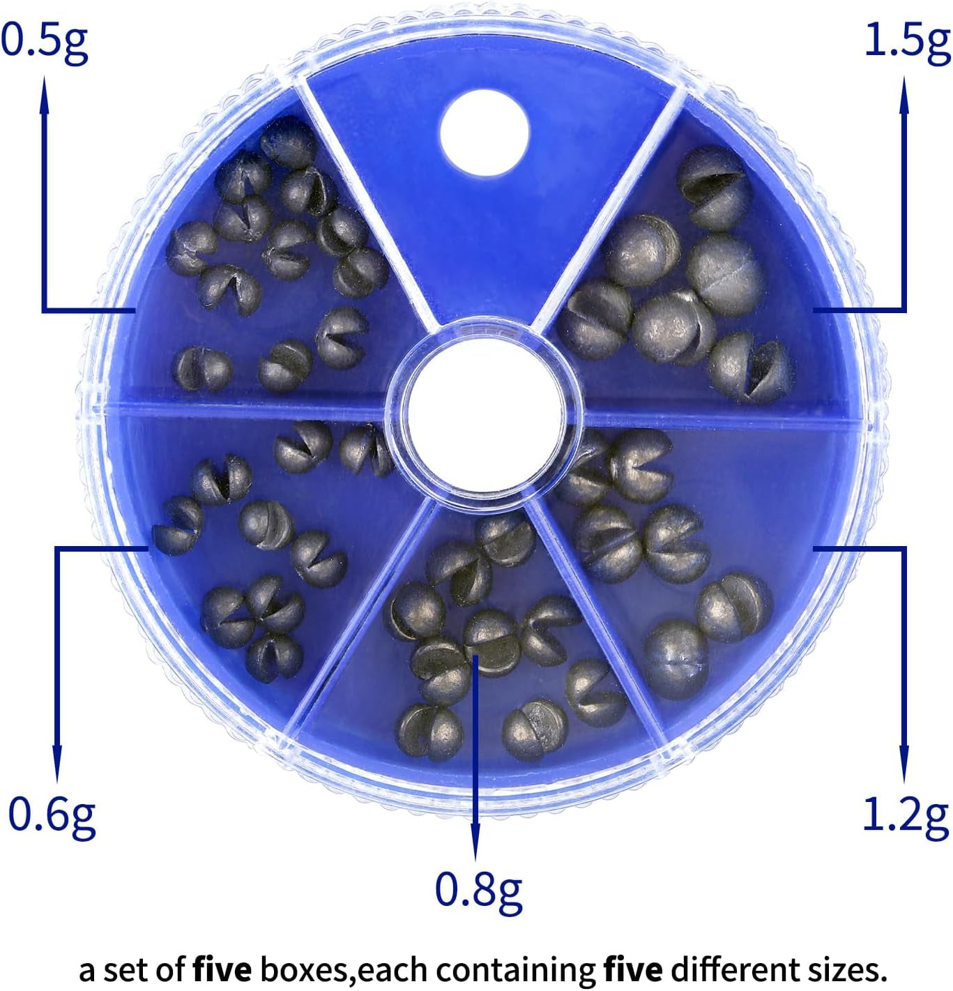 Split Shot Sinkers Combo Assortment - 5 Sizes Removable Pure Lead Egg Sinkers & Micro Weights for Trout Fishing | Freshwater &Saltwater Gear with Fly & Ice Fishing Precision | Small Weights