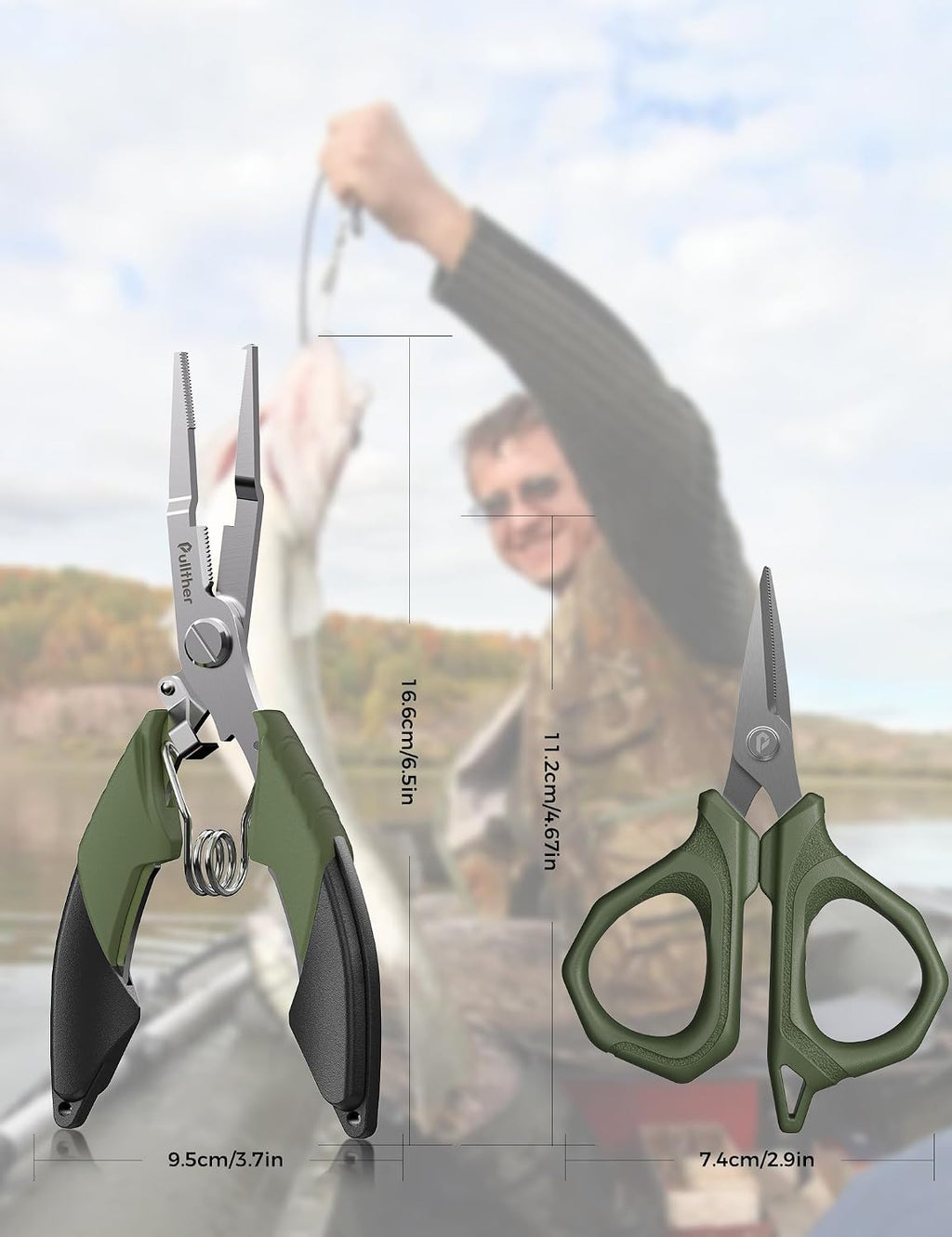 Fishing Tools Kit, Fishing Pliers,Fishing Scissors, Fishing Line Cutter for Braided Fishing Line,Fishing Gear with Lanyard