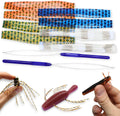 Harmony Fishing – Skirt Threader Tool (2-Pack + 8 Silicone Skirts) - Create Custom Fuzzy Dice Style Bass Baits