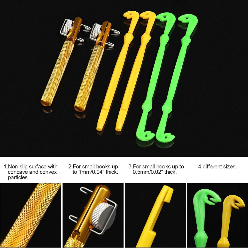 6 Pcs Fish Hook Line Quick Fishing Knot Tying Tool Kit with Disgorgers, Tie Fast Metal Fishing Line Tieing Tool, Portable Tying Knotting Tool for Fly Fishing Sea Fishing Casting Fishing