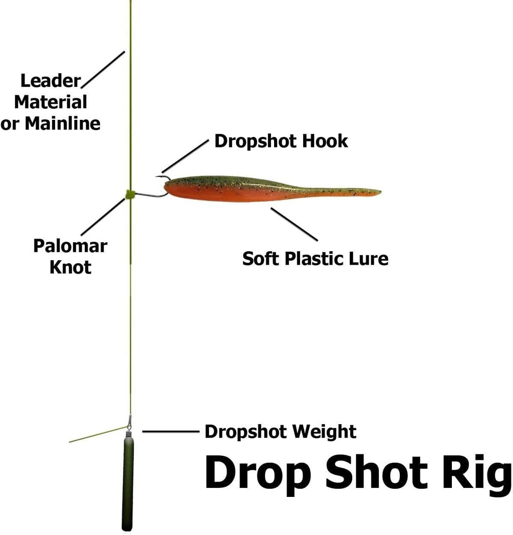 Drop Shot Hooks - Finesse Fishing Hooks for Bass and Walleye - Laser Sharp High Carbon Steel, Straight Shank for Soft Plastic Worm Rigs (50-Pack)