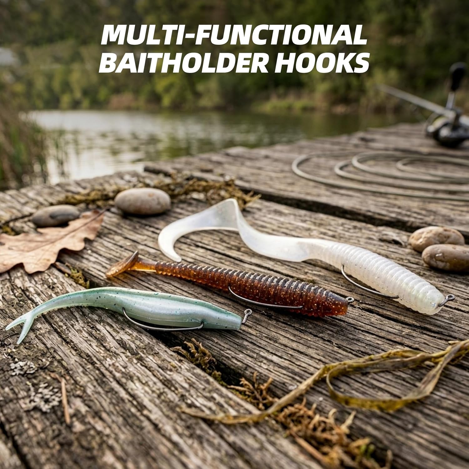 30PCS Drop Shot Offset Worm Hooks - High Carbon Steel Crank Hooks for Bass Fishing, Fits Palomar Knot & All Soft Plastics, Multi-Rig Weedless Fishing Hooks