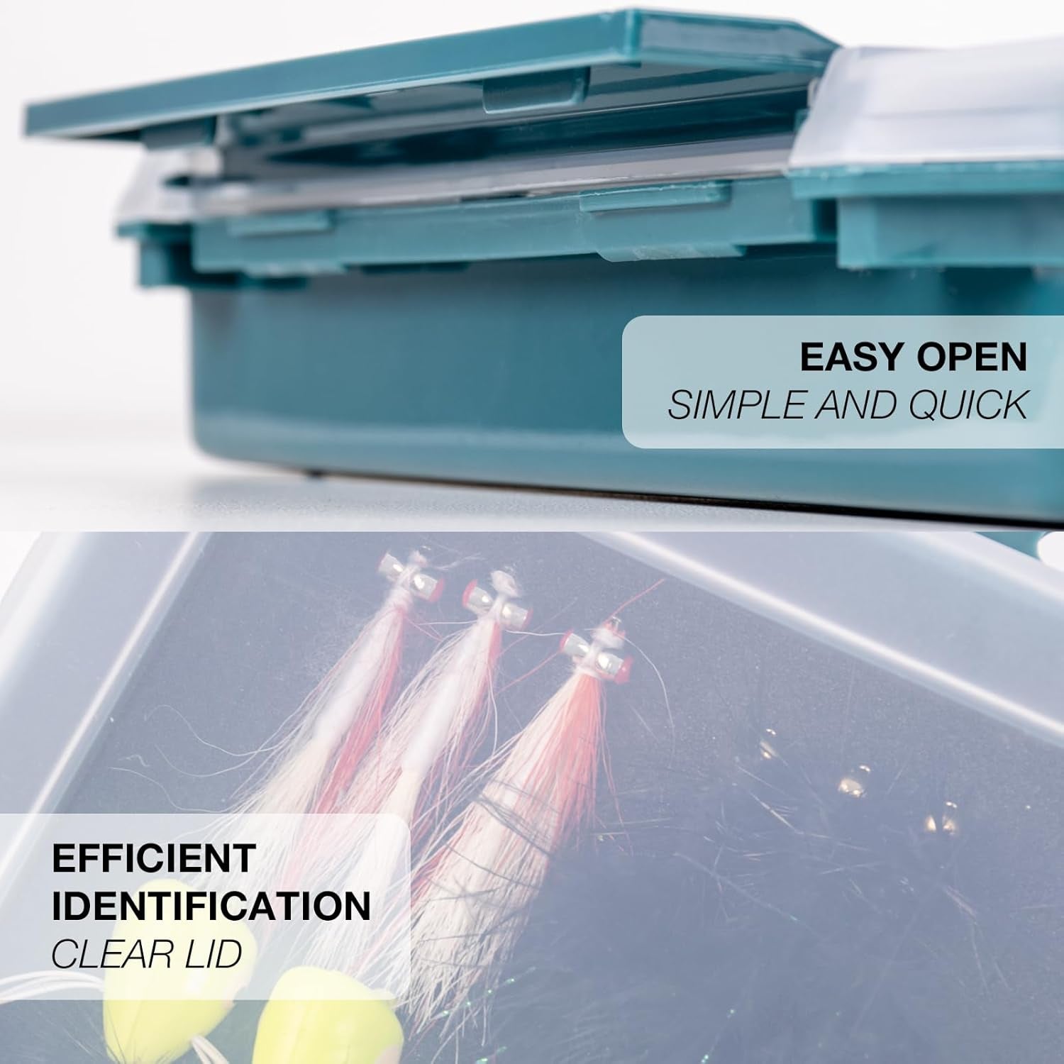 Fishing Tackle Box Tray 3600 Slit Foam Case Double Buckle Open Plastic Jig Box Heads Hooks Spinners Spoons Storage Tackle Tray 1Pack