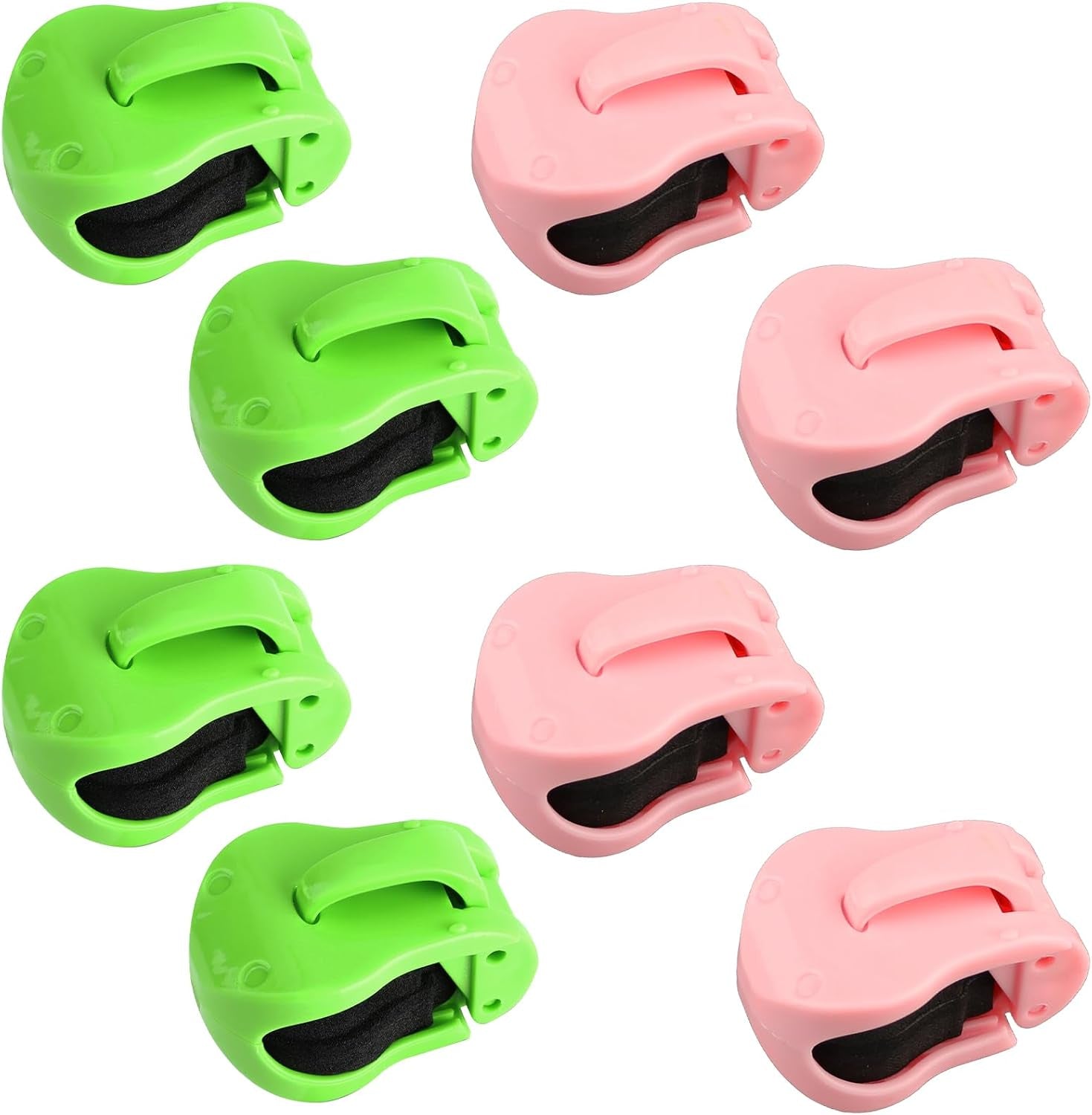 Fishing Rod Holder Clips, 8 Pack Portable Fishing Pole Holders for Beach & Ground, Durable ABS Rod Straps for Various Rod Sizes (4 Green ＆ 4 Pink)