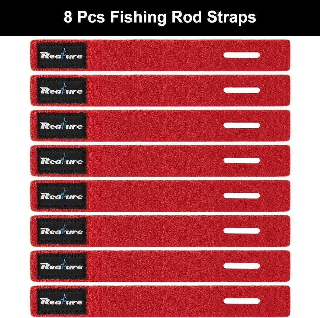 8 Pcs Fishing Rod Straps Adjustable Neoprene Ties Elastic Fishing Rod Tackle Belt Ties Casting Rod Straps for Fixed Casting Rods & Spinning Rods & Fly Rods Wrap Protectors