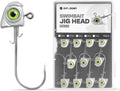 OJY&DOIIIY Swimbait Jig Heads with Chartreuse Fish Eye, 1/8 3/16 1/4 3/8 1/2Oz Jigheads for Freshwater&Saltwater Fishing 10/15 Pack