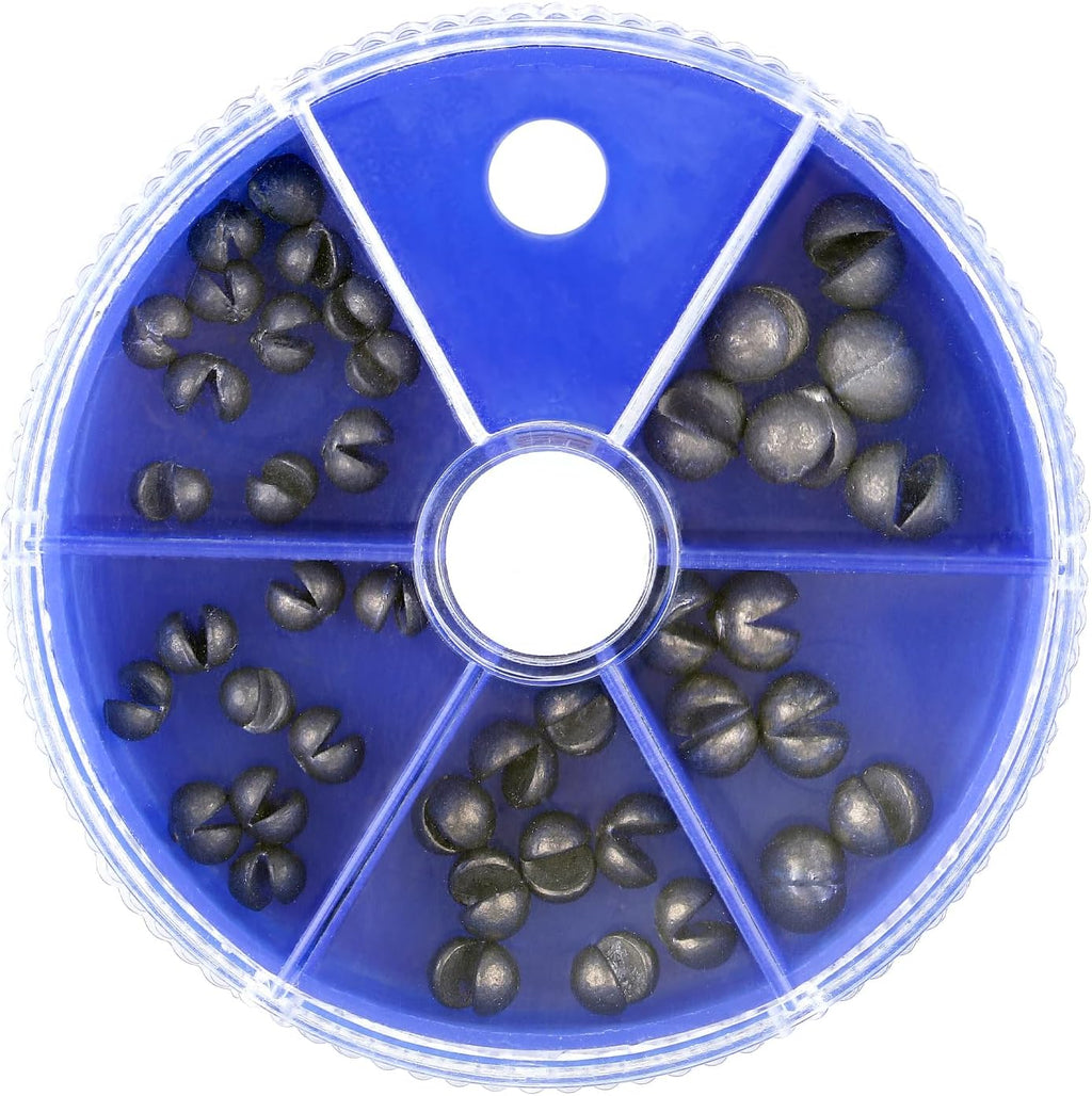 Split Shot Sinkers Combo Assortment - 5 Sizes Removable Pure Lead Egg Sinkers & Micro Weights for Trout Fishing | Freshwater &Saltwater Gear with Fly & Ice Fishing Precision | Small Weights