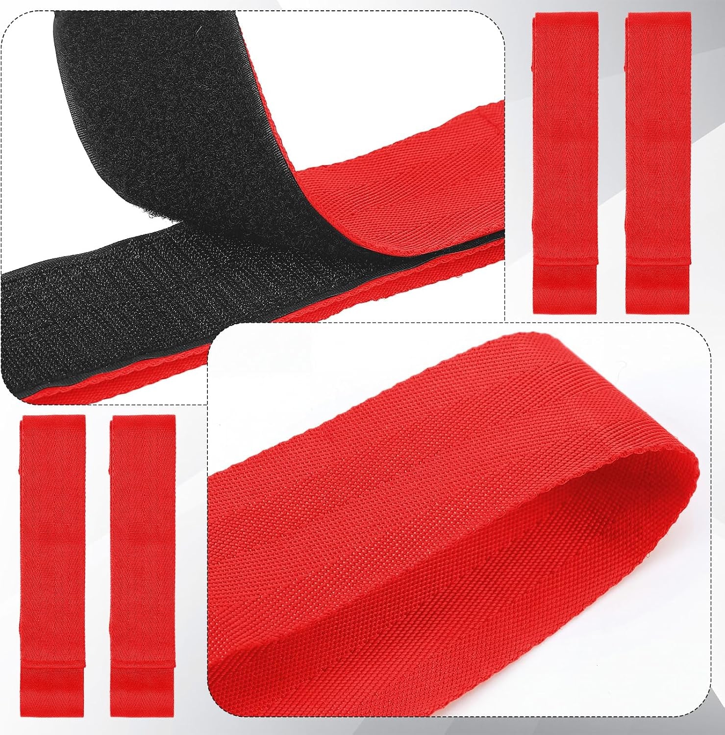 4 Pcs Fishing Rod Straps for Boat Deck 28.1'' Nylon Rod Straps( up to 5) with 24 Screws Secure for Fishing Boat Accessories