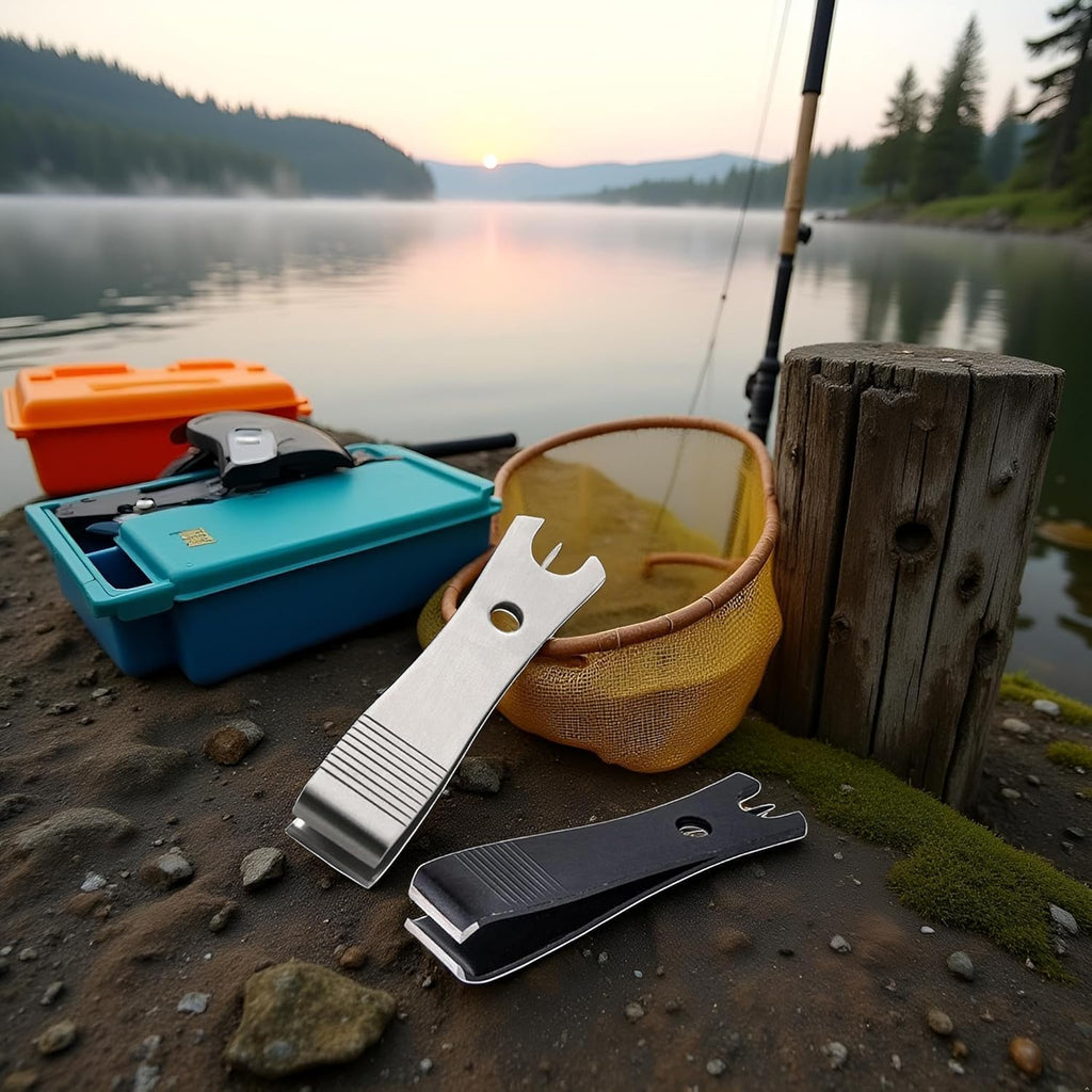 2 Pcs Fishing Line Cutter Nipper with Hook Eye Cleaner Pin Stainless Steel Scissors Cutting Tool Fishing Line Cutter Nipper with Hook Eye Cleaner Pin Multi Functional Accessories Hunting And