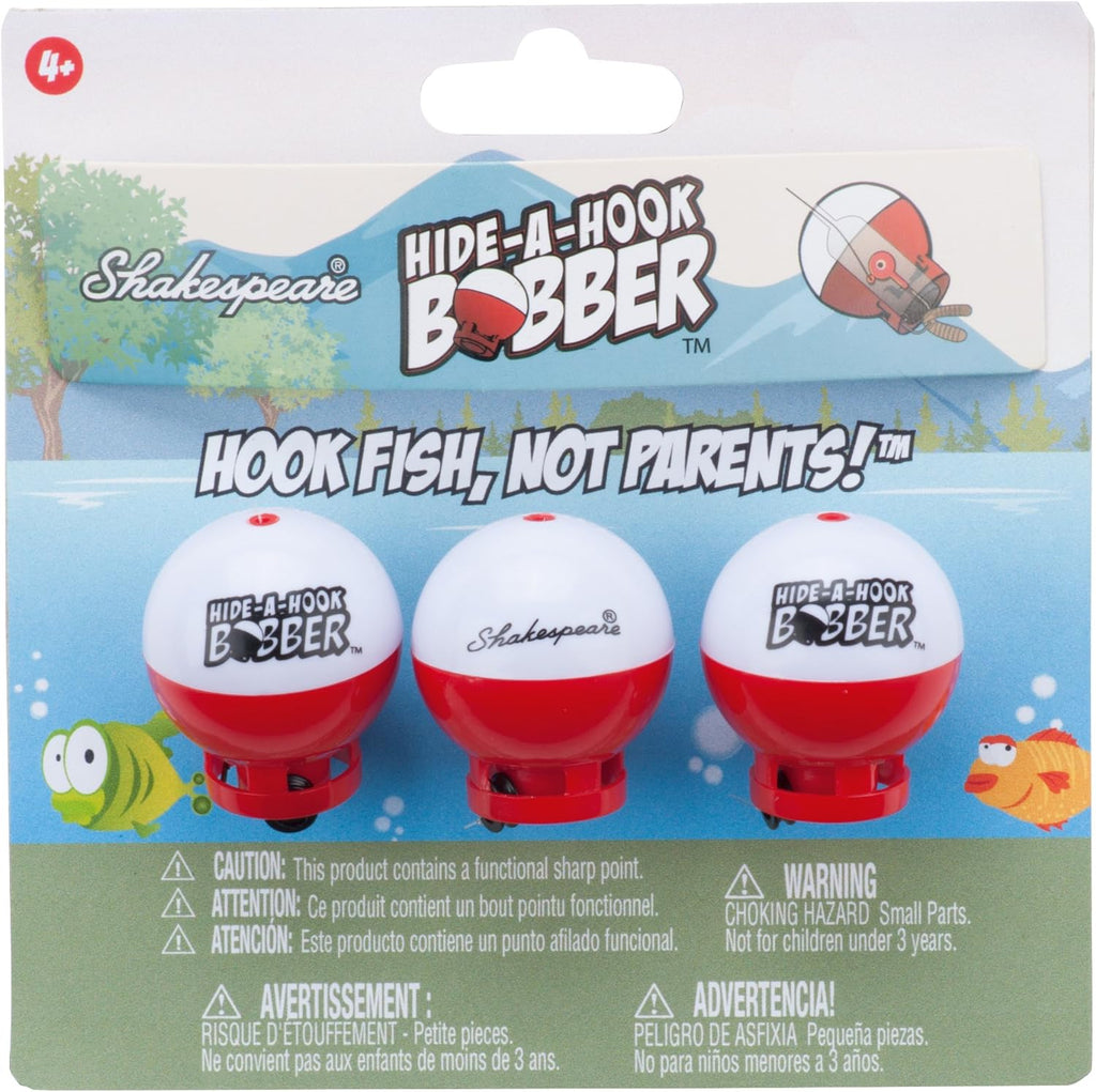 Hide-A-Hook Bobber, 3-Pack, Weighted Fishing Bobbers for Kids, Easy Long-Distance Casting, Weedless Design Prevents Snags, Pre-Rigged for Easy Fishing