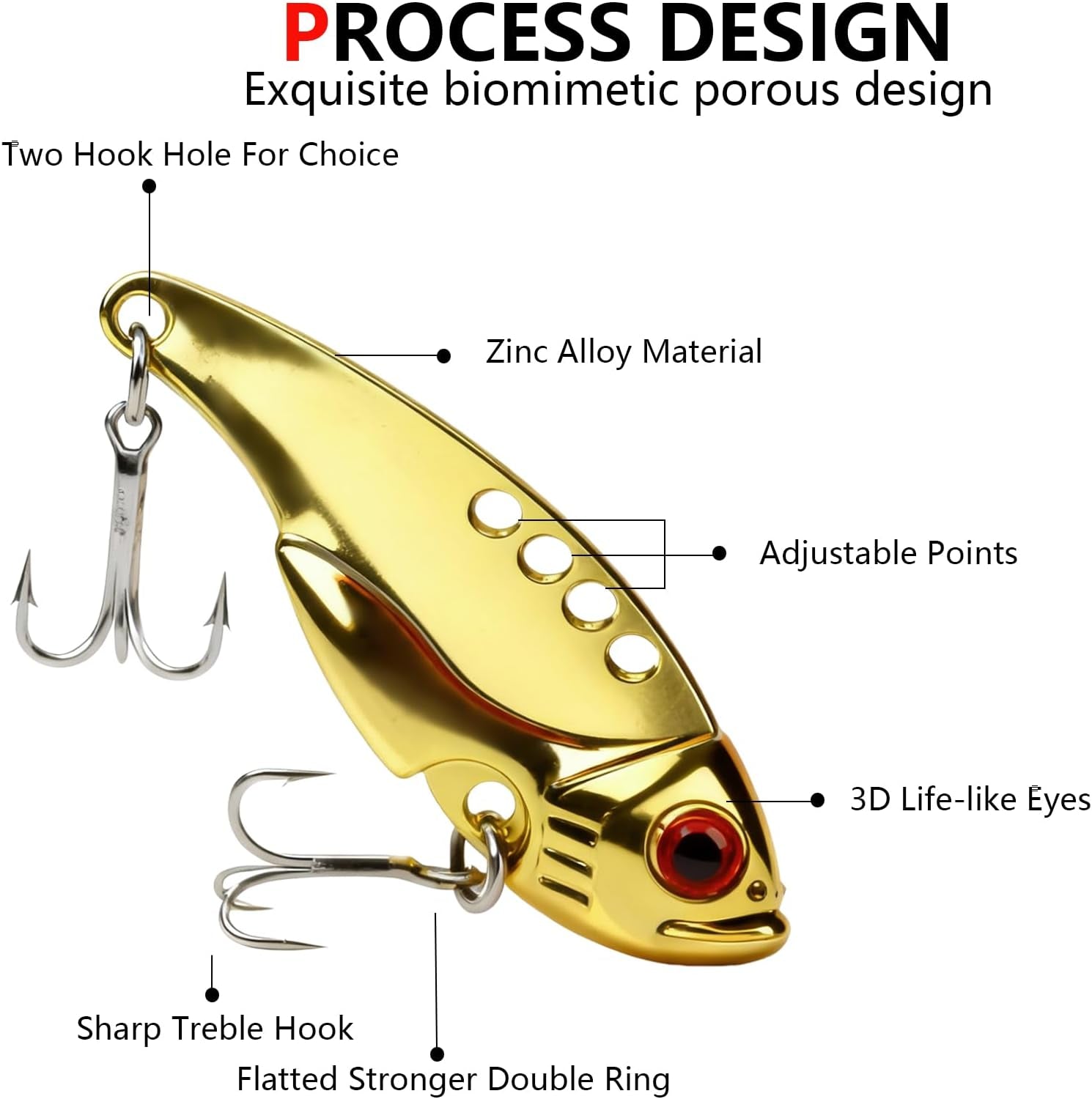 5PCS/10PCS Fishing Lures, Metal VIB Hard Blade Baits, Spinner Spoon Metal Fishing Spoon Crankbaits Swimbaits for Trout Walleye Crappie