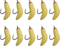 10Pcs Maggots Fishing Bait - Beige Fake Maggots - Soft Bait - Trout, Crappie, Pan Fish Fly Fishing