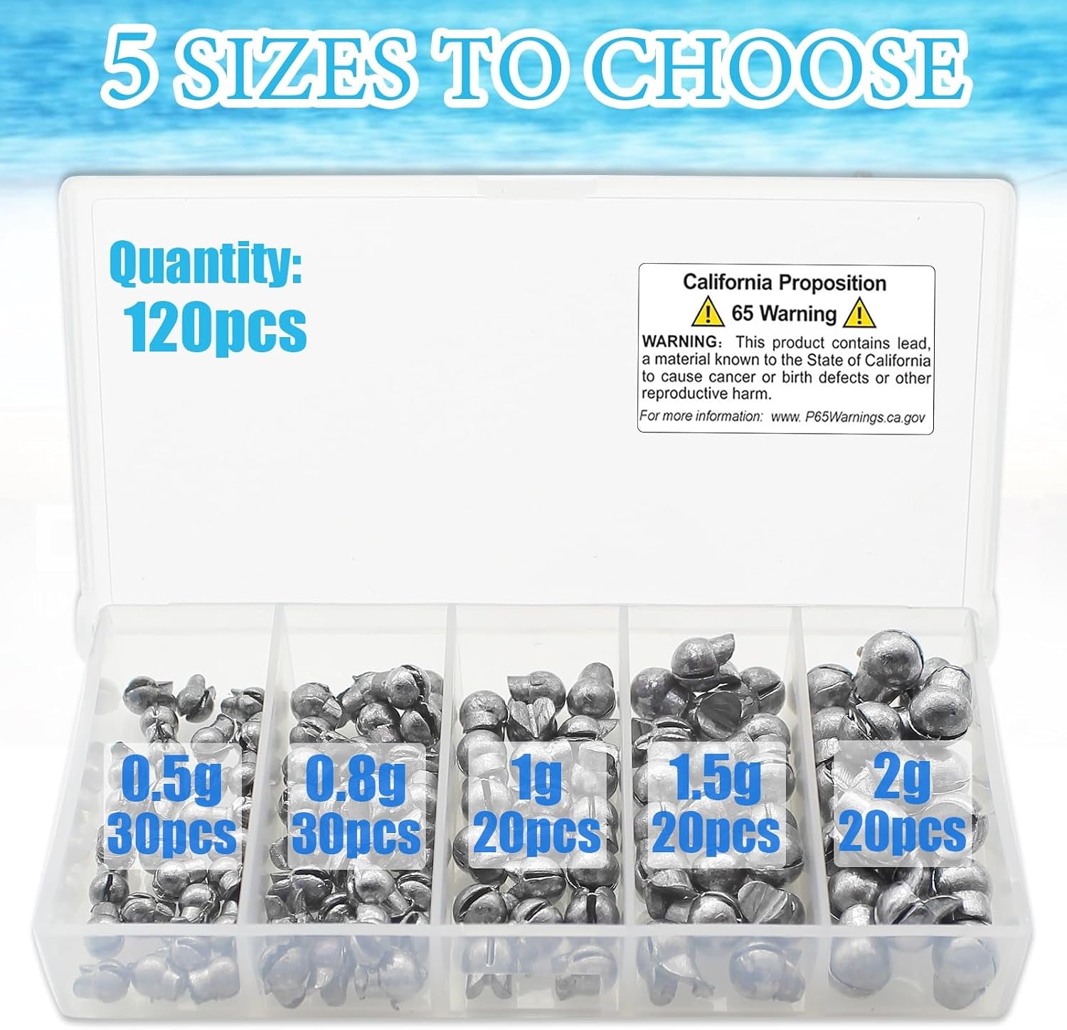 Fishing Weights Sinkers, 250/120Pcs Lead Split Shot Fishing Sinkers Open Mouth Design Weights Clip Freshwater Saltwater Fishing Accessories