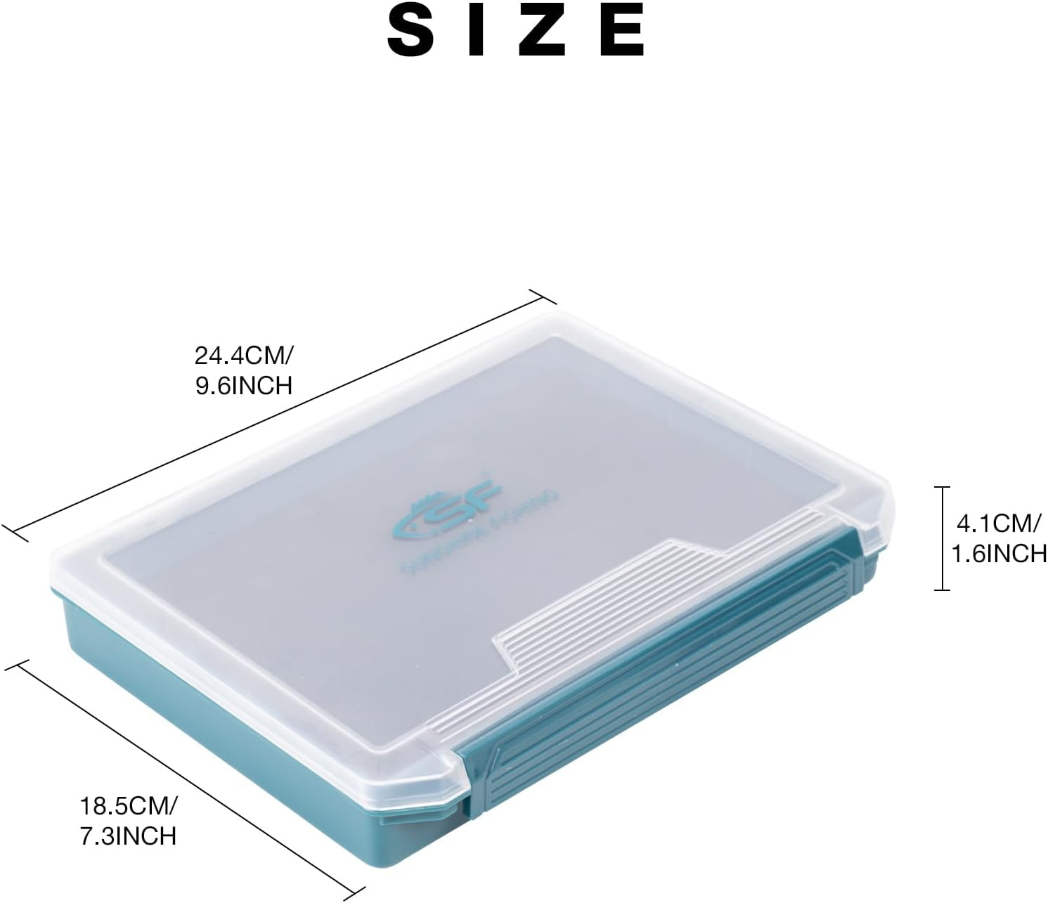 Fishing Tackle Box Tray 3600 Slit Foam Case Double Buckle Open Plastic Jig Box Heads Hooks Spinners Spoons Storage Tackle Tray 1Pack