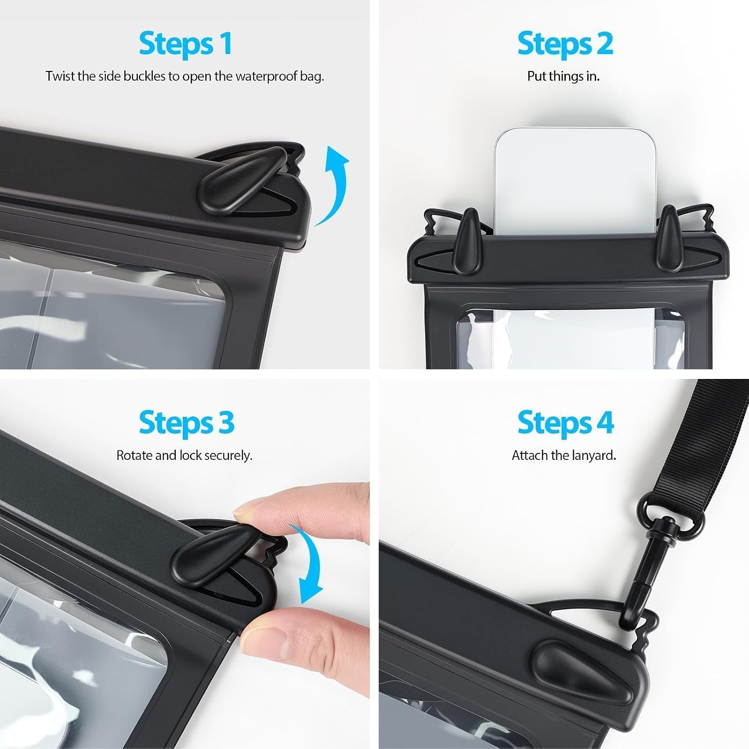10 Inch Large IPX8 Waterproof Phone Pouch 2 Pack - Dual-Layer with Card Slot & Responsive Touch Screen for Underwater Photos Beach Cruise Travel Essentials for Iphone 17 16, for Galaxy S26
