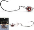 15-Sets Detachable Fish Head Swimbait Jig Heads - Weedless EWG Hooks Kit for Fishing (15 Fish Eye Weights + 15 Hooks)