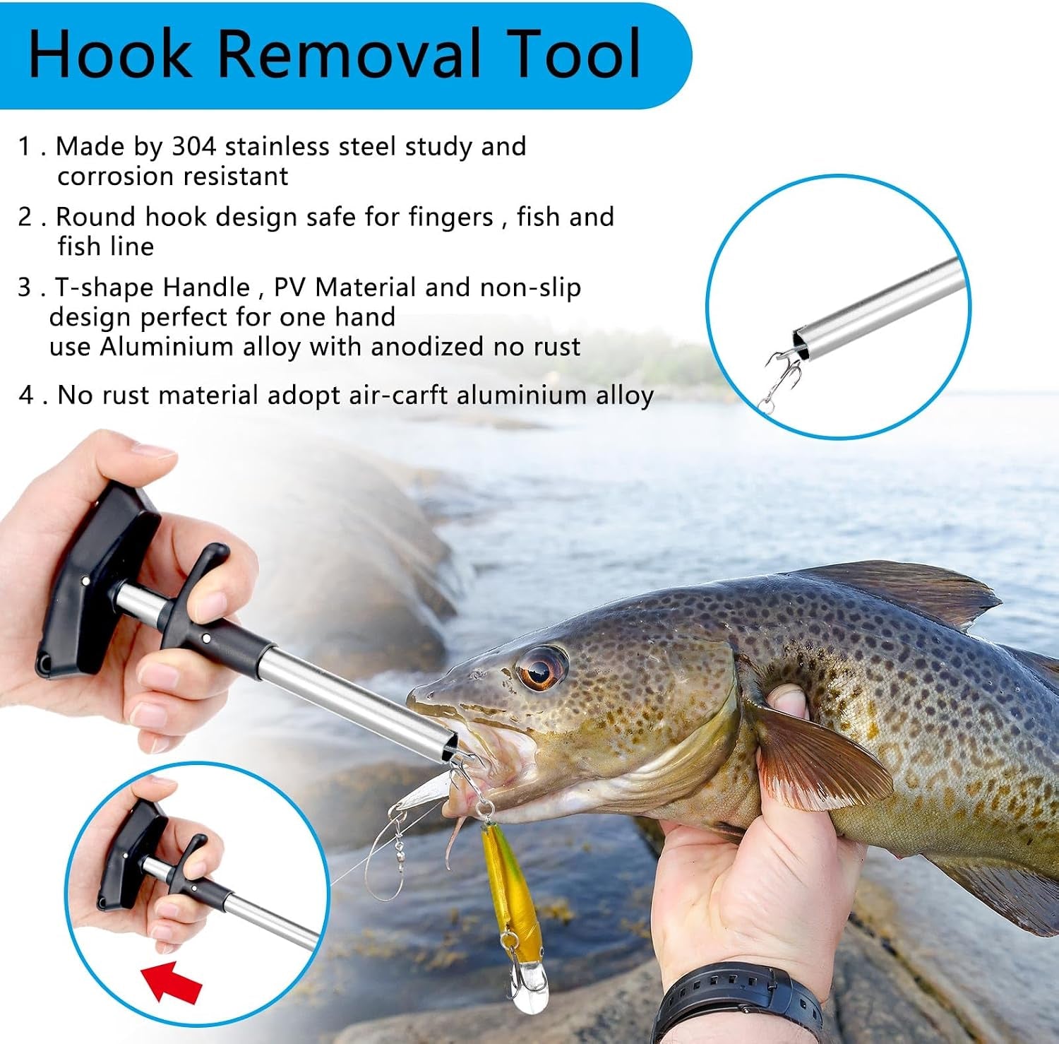 134 Pcs Fishing Tool Kit Fishing Gear and Equipment Fishing Pliers Kit Fish Hook Remover Tool Fishing Lip Gripper Set Fishing Lures Baits Tackle Accessories (Blue, Cute Style)