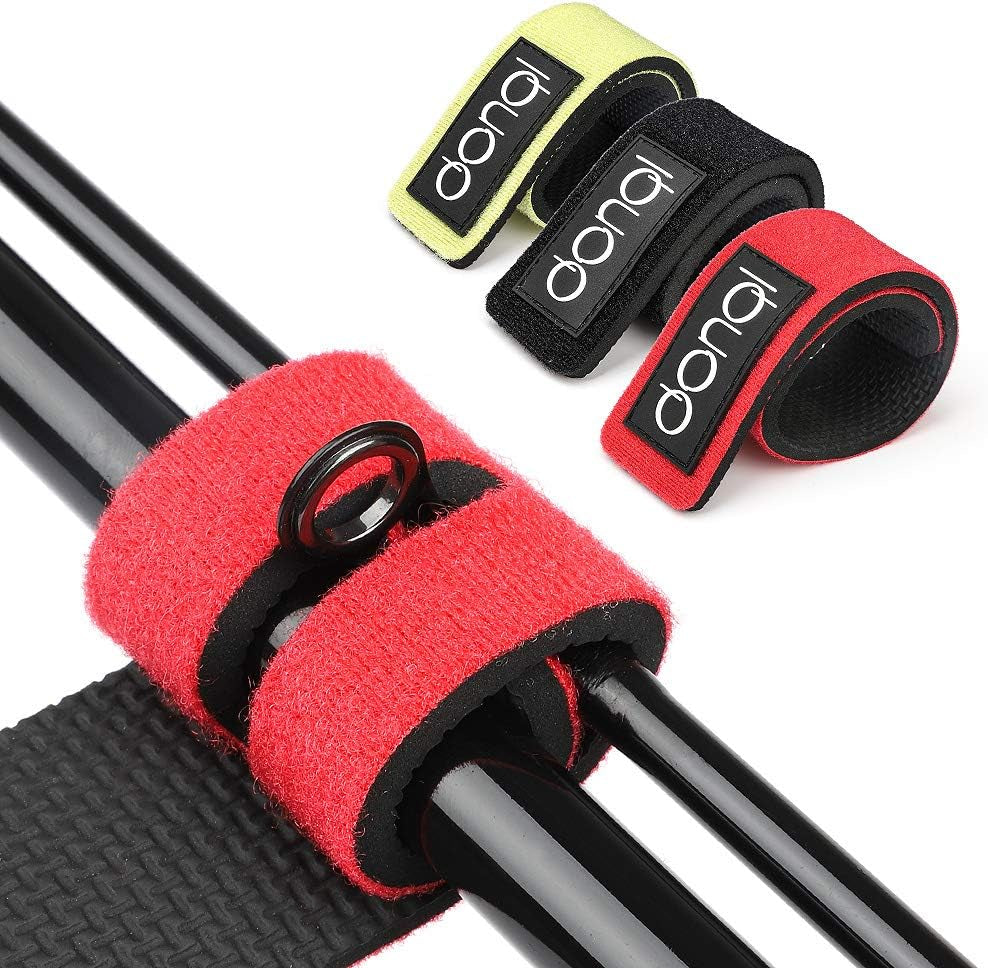 Fishing Pole Straps Belt Fishing Rod Ties Stretchy Rod Straps Fishing Rod Belt Holders for Casting Rods (3Colors,6Pcs)