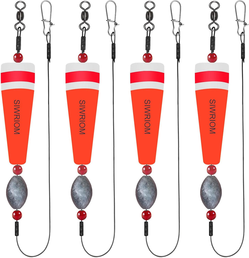 Popping Corks Floats for Saltwater Fishing Bobber, 4PCS Weighted Bobbers Inshore Fishing Popping Cork Float Rig Rattle Popper for Redfish Speckled Trout Sheepshead Flounder Fishing Tackle