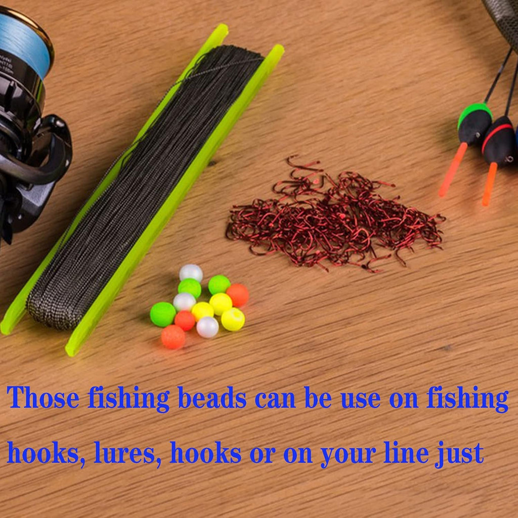 1000PCS 5Mm Fishing Beads Accessories Set Mix 10 Colors round Fishing Rig Beads Luminous Plastic Fishing Line Beads