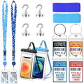 14 Pcs Carnival Cruise Essentials Kit Include Retractable Lanyards for Ship Card, Luggage Tags Holder, Towel Bands, Waterproof Phone Pouch, Magnetic Hook for Carnival, NCL, MSC, Costa 2026-2027