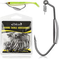 12PCS/44PCS Weighted Swimbait Hooks Weighted Fishing Hooks Saltwater Freshwater Worm Weedless Hooks for Bass Fishing 3/0 4/0 5/0