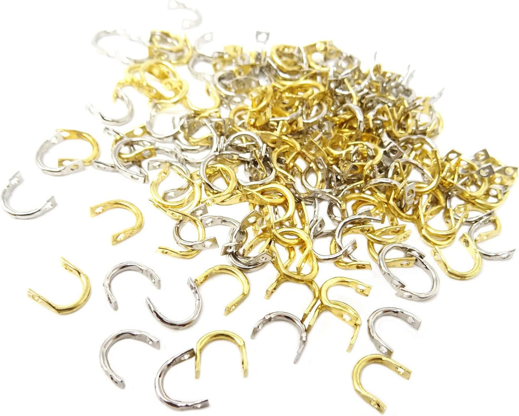 200PCS Easy Spin Spinner Clevis U-Shaped Brass Links Fishing Clevis Fishing Spoons Blades Spinnerbait Parts Inline Spinner Making Freshwater Saltwater (2 Color)