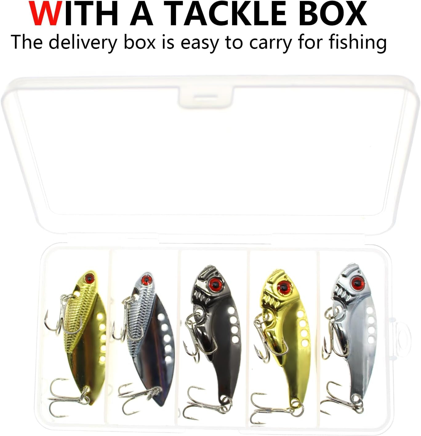5PCS/10PCS Fishing Lures, Metal VIB Hard Blade Baits, Spinner Spoon Metal Fishing Spoon Crankbaits Swimbaits for Trout Walleye Crappie