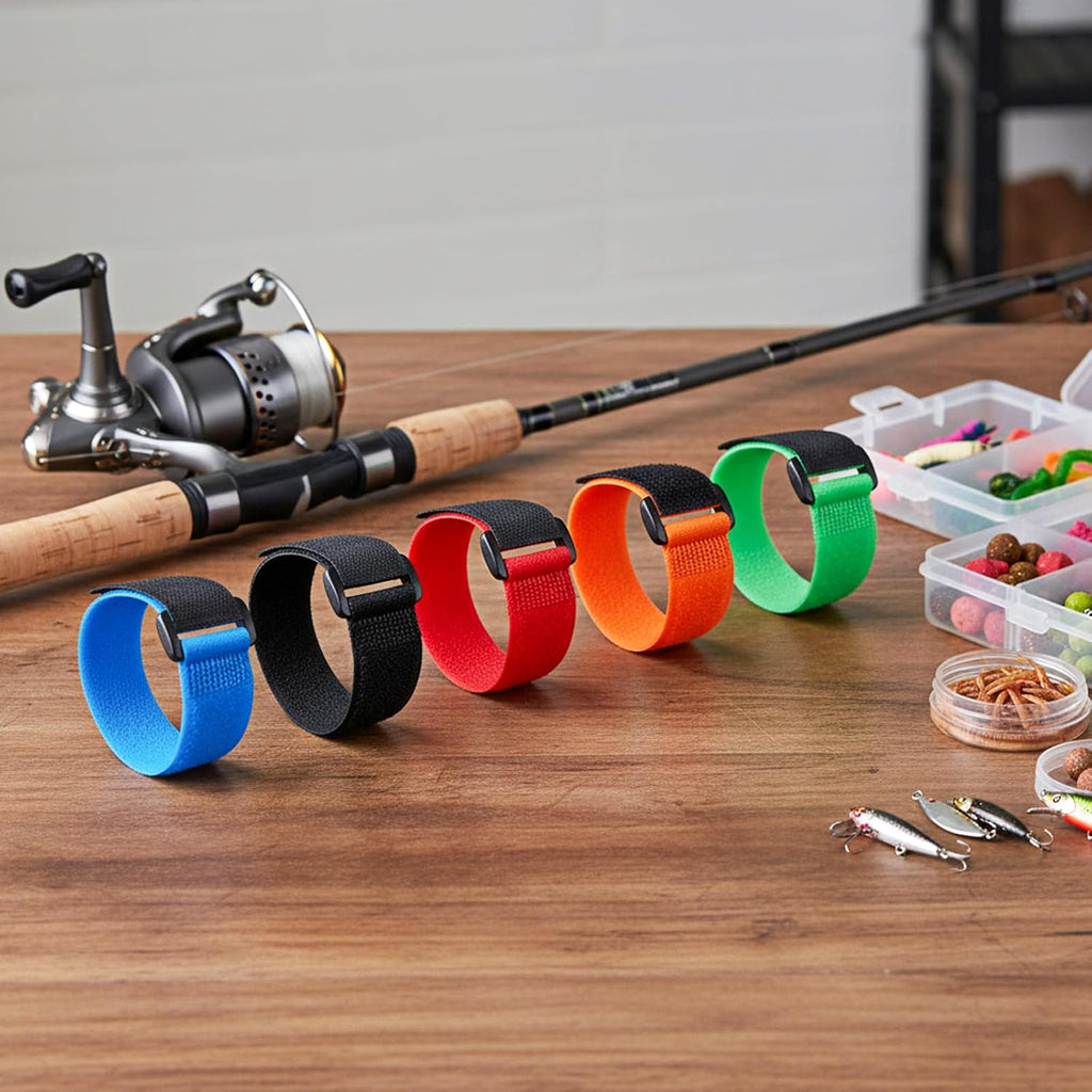 20PCS Fishing Rod Straps, Fishing Pole Straps Colorful Tackle Ties Cable Holders Fit Angler'S Accessory for Organizing and Protecting Fishings Rods Fit for Casting Rods, Fly