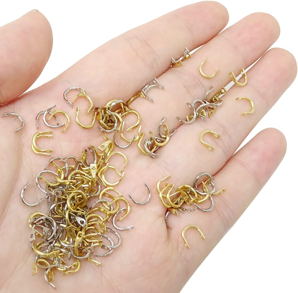 200PCS Easy Spin Spinner Clevis U-Shaped Brass Links Fishing Clevis Fishing Spoons Blades Spinnerbait Parts Inline Spinner Making Freshwater Saltwater (2 Color)