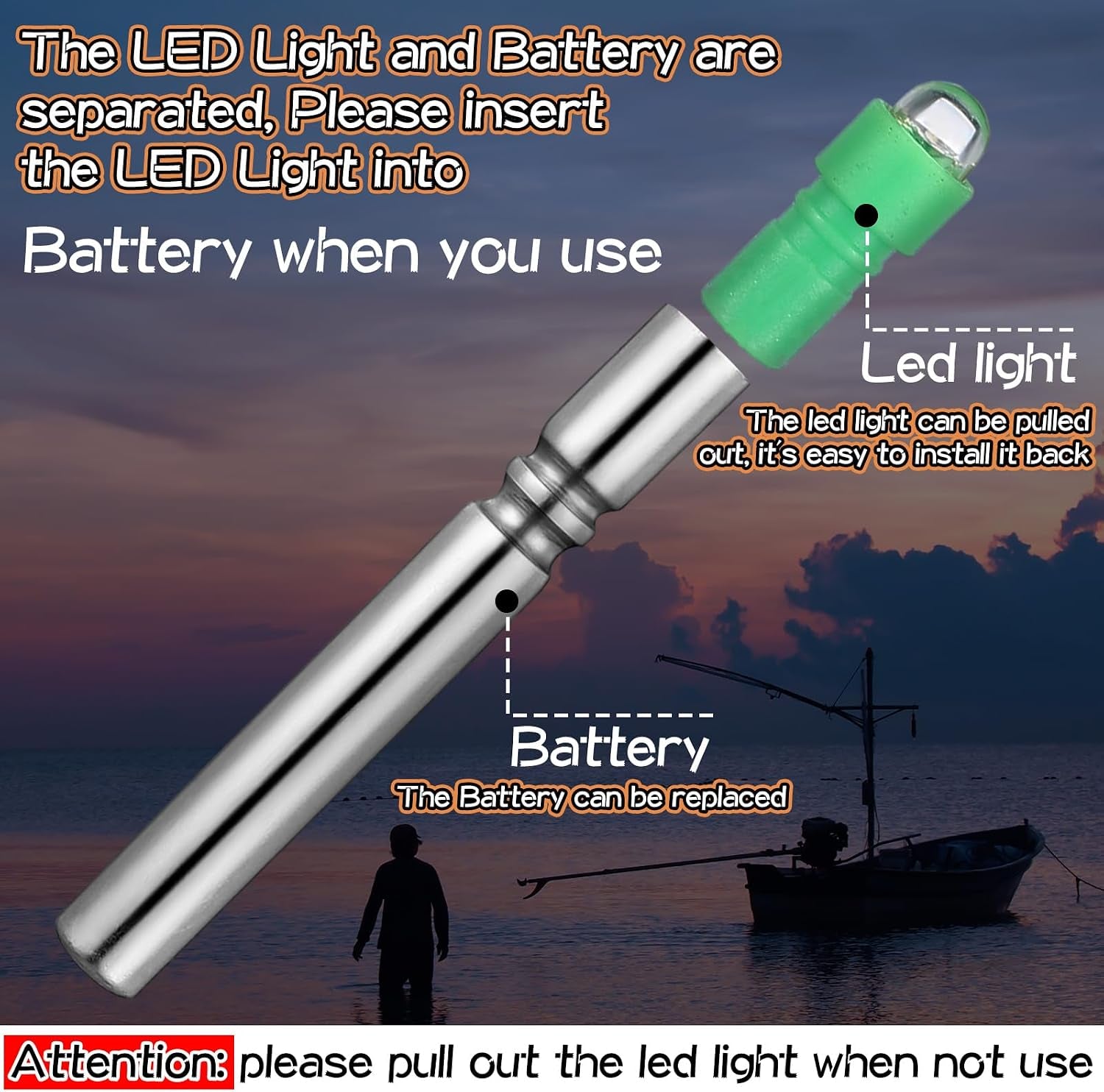 9 Pcs Fishing LED Bobber Light Replacement for Lures Fishing Glow Sticks Night Fish Light up Bobbers Floats and Rod Tips