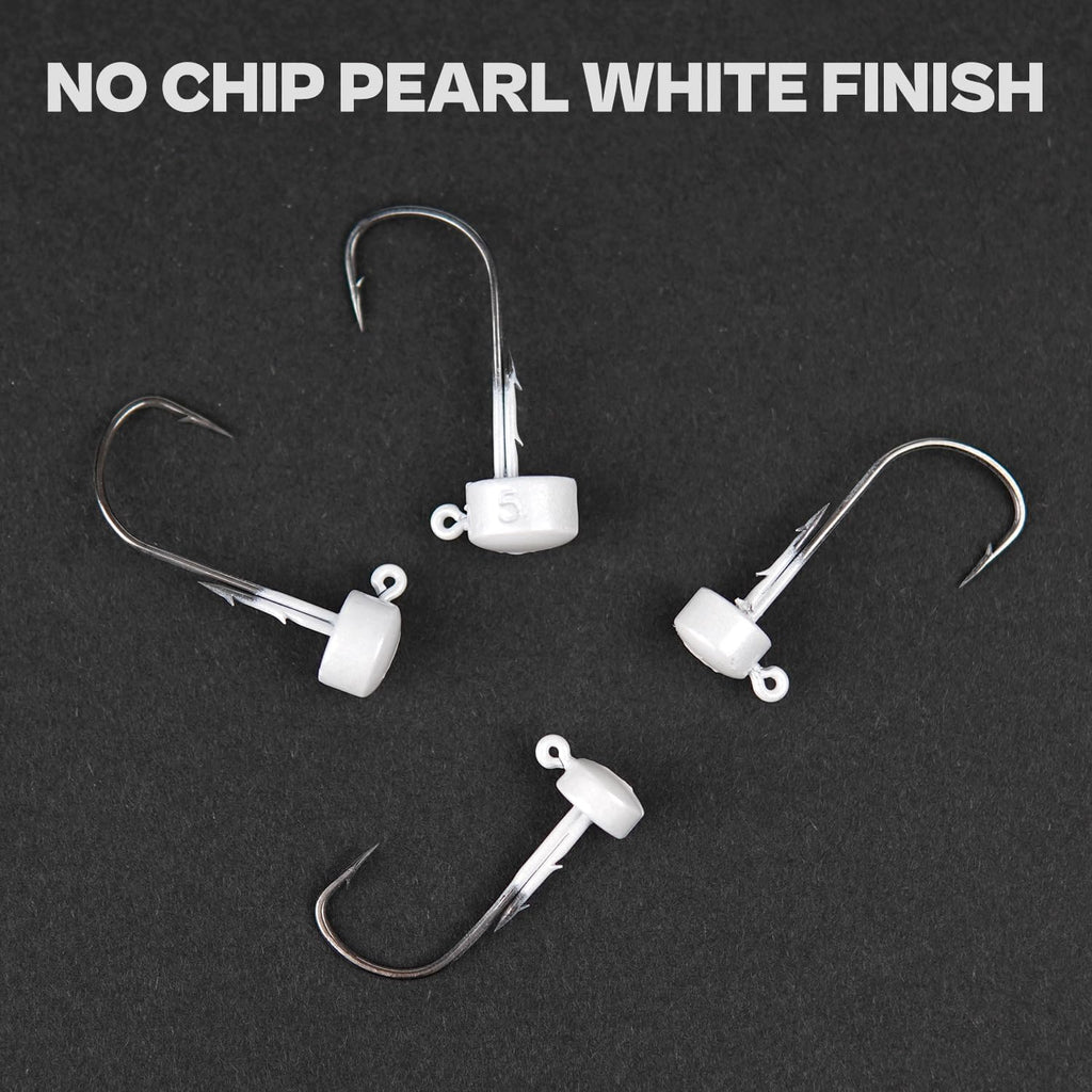 Ned Rig Jig Heads, 20 Pack Finesse Mushroom Jig Hooks Kit for Bass Fishing 1/16 3/32 1/8 3/16Oz