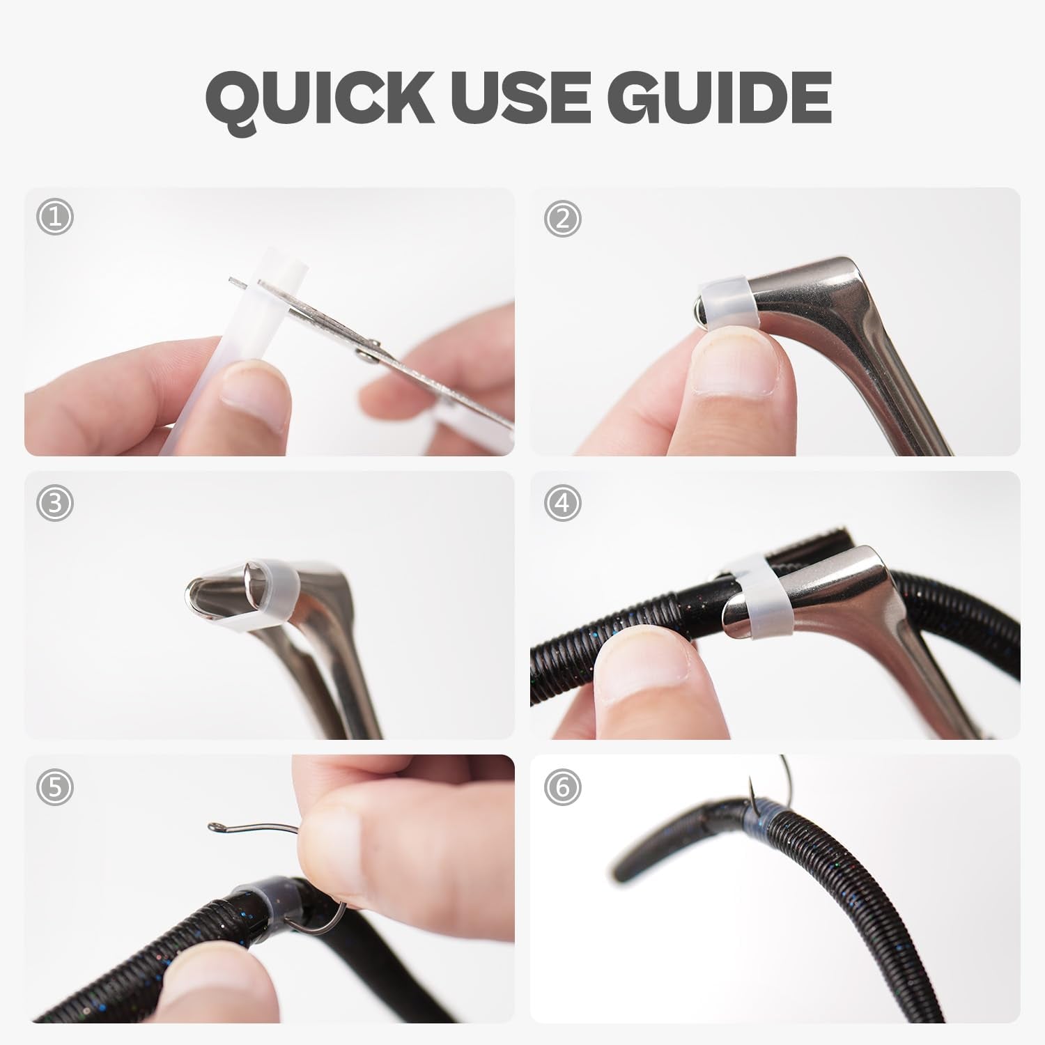 Wacky Rig O Ring Tool Kit - 15 Silicone Tubing (S/M/L) with Stainless Steel Tool for Senko Worms