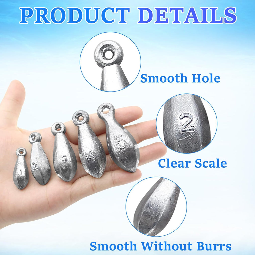 Fishing Weights Sinkers Bank Sinkers Ocean Saltwater Surf Fishing Gear Fishing Assortment 1Oz 2Oz 3Oz 4Oz 5Oz
