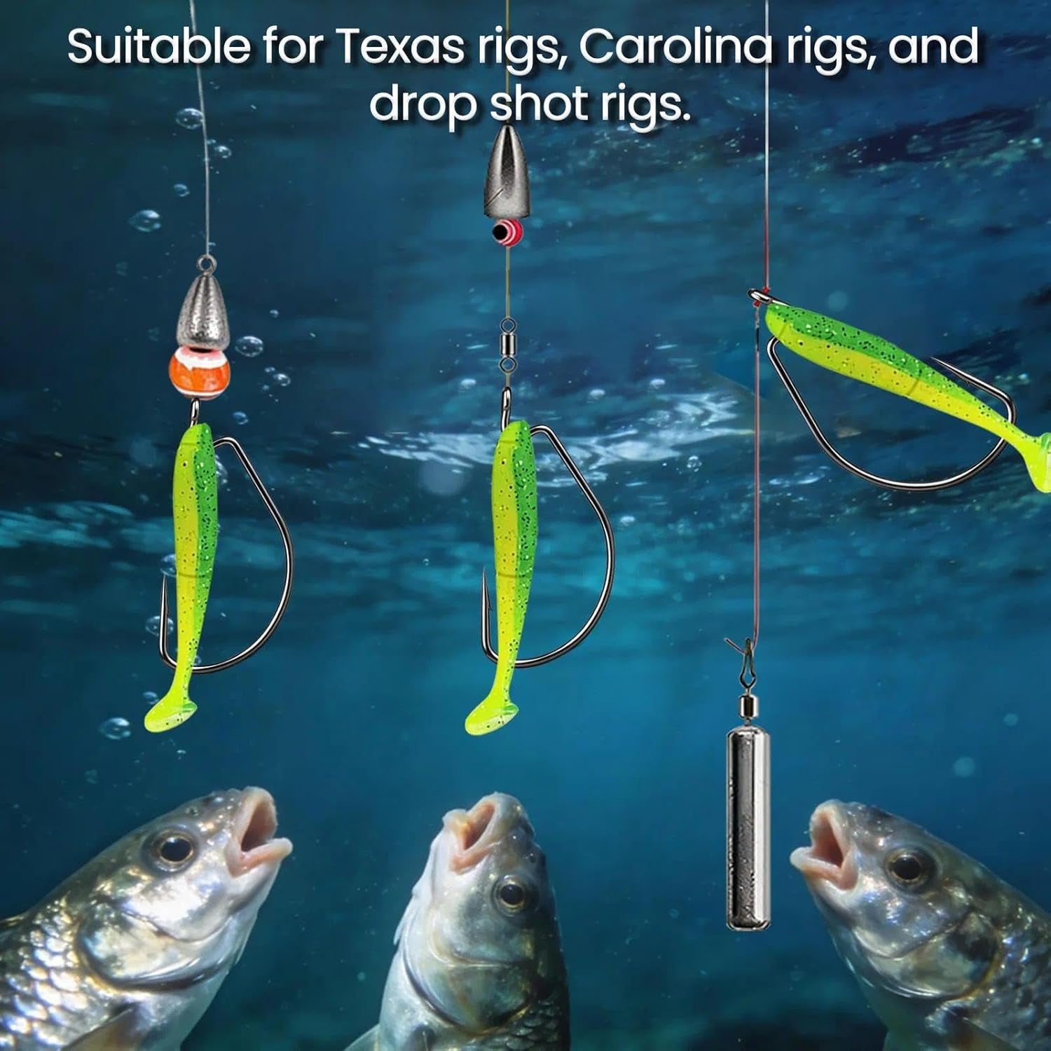 50/100/120Pcs EWG Hooks for Bass Fishing Hooks, Extra Wide Gap Offset Worm Hook Texas Rig Fish Hooks for Bass Trout Freshwater Saltwater #4 #2 #1 1/0 2/0 3/0 4/0 5/0