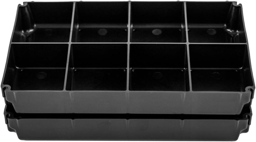 Tracpak Tray – 4X2 Half-Depth Insert | 8-Compartment Storage Trays for Tracpak Box | 2 Pack with Stacking Tabs | Kayak Tackle & Tool Organizer | Made in USA