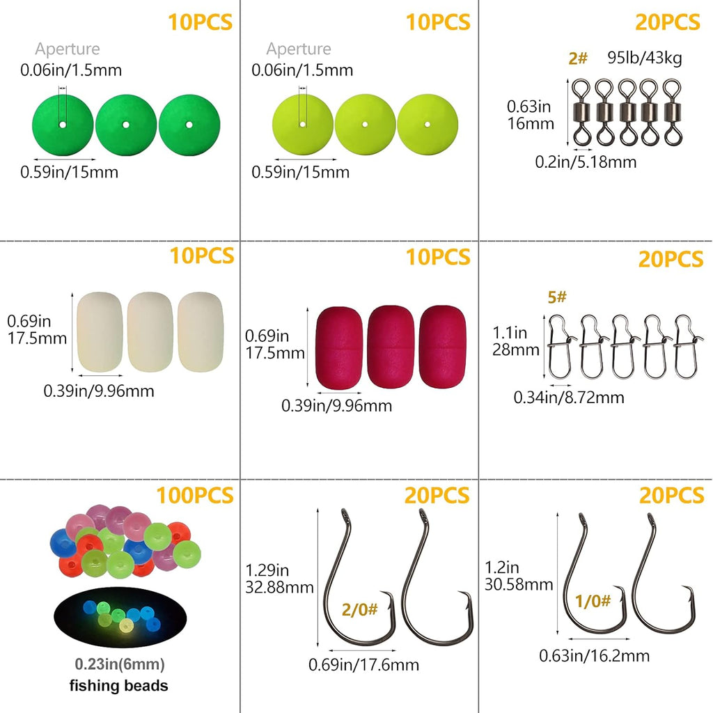 220/104/80/60/54/52/42Pcs Pompano Rig Floats for Surf Fishing Foam Bobbers for Fishing Fly Fishing Bobbers Floats Bright Color Kit/Round/Cylindrical/Heart/Bullet/Pill/Spin Shape